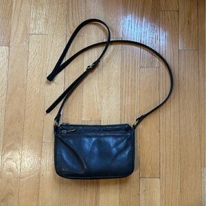 Hobo Black Genuine Pebbled Leather Crossbody Bag